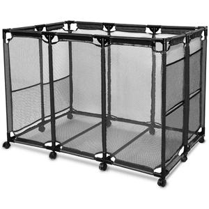 JEFEE Pool Storage Bins Rolling Pool Safety Storage Cart Standard Noodles Holder Organizer Container with Nylon Mesh, for Pool Floats Storage, Pool Toys Storage,Large Capacity Storage Bins 50.2"