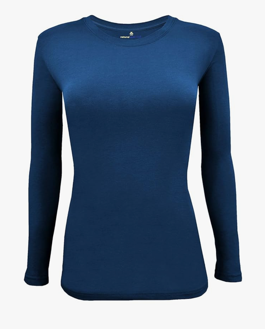 Natural Uniforms Women's Under Scrub Tee Crew Neck Long Sleeve T-Shirt (XL) 