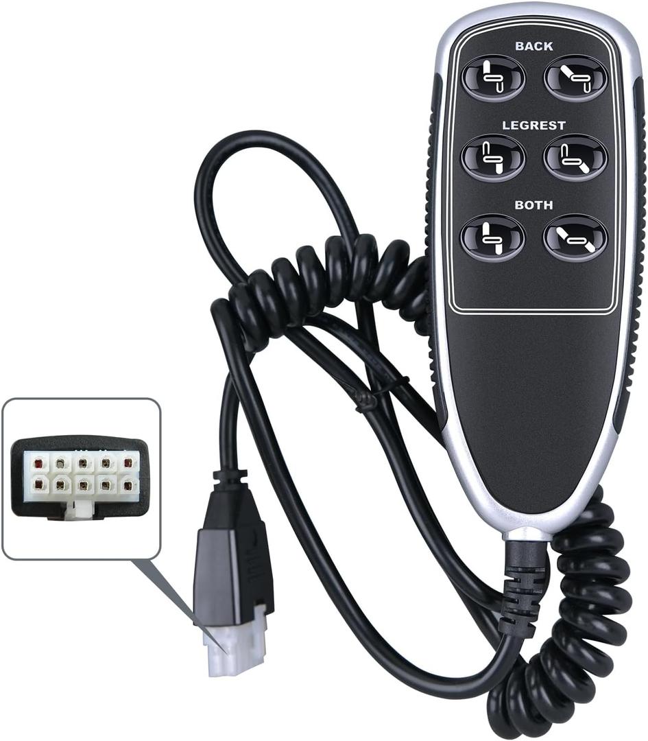 11850U-07 Remote Control Replacement for La-Z-Boy InSeat Recliner 6-Button Handset Remote Part 10.000035