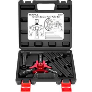 BILITOOLS Harmonic Balancer Puller Set for Crankshaft Dampers 3 Jaw Pulley Puller Removal Tool Compatible with LS,Chrysler,GM,Chevy,Ford Engines etc.