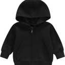 Toddler Girl Boy Sweatshirt Sets Half Zip Hoodies Outfit Fall Long Sleeve Shirts and Pants Neutral Clothes (Black, 5Y)