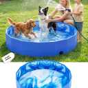 2026 Foldable Dog Kiddie Pool,Portable Hard Plastic Dog Pool,Thickened Kids Swimming Pool For Small Dogs,Collapsible Pet Pool,NonSlip Foldable Plastic Dog Wading Pool,Bathtub For Puppy,48*12in