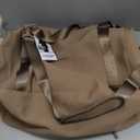 Fit & Fresh Neoprene Weekender Bag for Women  Carry-On Friendly Travel Duffel with Expandable Sides, Trolley Sleeve & Pockets  Lightweight, Water-Resistant Overnight Bag for Weekend Trips + Gym (Taupe)