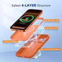 Miracase Magnetic for iPhone 17 Pro Max Case, Compatible with MagSafe, Integrated Silicone Camera Control Cover, 3.0mm Thicken Shockproof Drop Protection Phone Case for 17 ProMax, Orange
