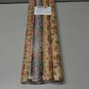 Aimyoo Kraft Christmas Wrapping Paper Set, Vintage Kids Xmas Gift Wrap Paper Rolls, Stockings Candy Canes Santa Deers Snowman Skating Shoes Designs,17 in x 16 ft per Roll