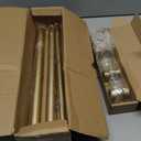 Double Curtain Rod, 1 Inch Gold Dual Curtain Rods 36 to 72 Inch with Aluminium Modern End Cap Finials, Adjustable Heavy Duty Window Treatment Rods, Telescopic Metal Double Drapery Pole Set