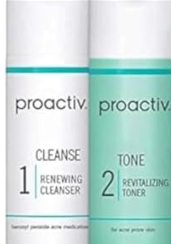 Proactiv 2 Step Acne Treatment - Benzoyl Peroxide Face Wash and Exfoliating Toner - 30 Day Complete Acne Skin Care Kit