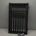 SNUOWU Full Metal Freestanding Dog Gate with Door, 32''Height Foldable Pet Dog Fence for Indoor & Outdoor, 4 Panels Extra Wide Free Standing TallDog Gates for Doorways,House,Stairs,Porch,Deck,Yard