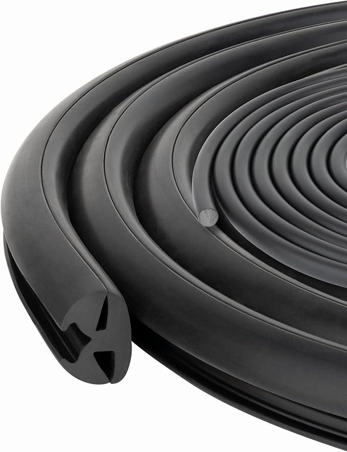 Dense Rubber Window Locking Gasket Weather Stripping Window Seal, Tow - Piece Locking Action (Inline) 30Feet