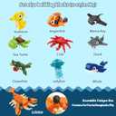 Building Block and Card Valentine Gifts 30 Building Blocks and 30 Cards for Kids' Party Favors, Birthday Gifts, Classroom Exchange Prizes, and Holiday Goodie Bags, Ocean Animal (Navy)