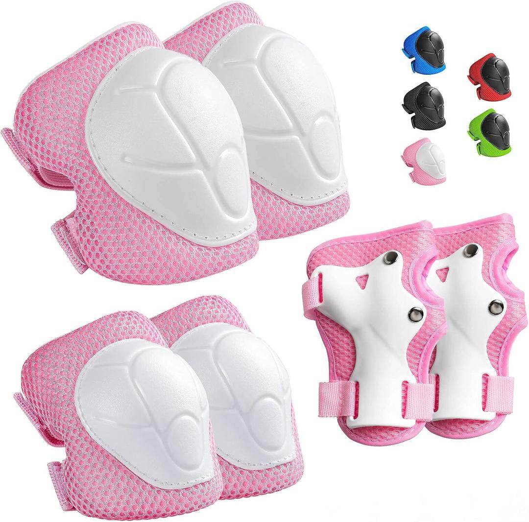 Wemfg Kids Protective Gear Set Knee Pads for Kids 3-14 Years Toddler Knee and Elbow Pads with Wrist Guards 3 in 1 for Skating Cycling Bike Rollerblading Scooter