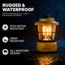 LUXPRO Retro LED Lantern - Battery-Powered Emergency Lantern - Water Resistant - Bright LED Lamp for Indoor & Outdoor Use - Use for Tents, Hiking or Hurricane Prep (Beige, Pack of 1)