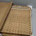 Cat Litter Box Enclosure with Soft Litter Mat; Hidden Cat Washroom Furniture with Door; Handwoven Rattan Cat House; Pet Crate for Living Room, Bedroom, Balcony (Natural)