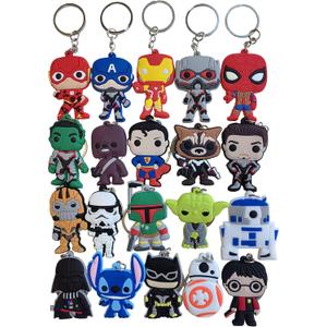 20PCS funny cartoon keychainstags Goodie Bag Stuffer Christmas gifts and holiday charms