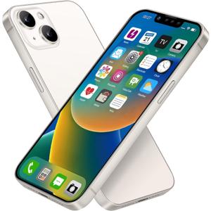 Dummy Fake Phone Model, Looks Like The Real Phone Compatible with Phone 14, for Cell Phone Store Display or Send a Toy Phone 14 for Kids (White Rainbow-Front)