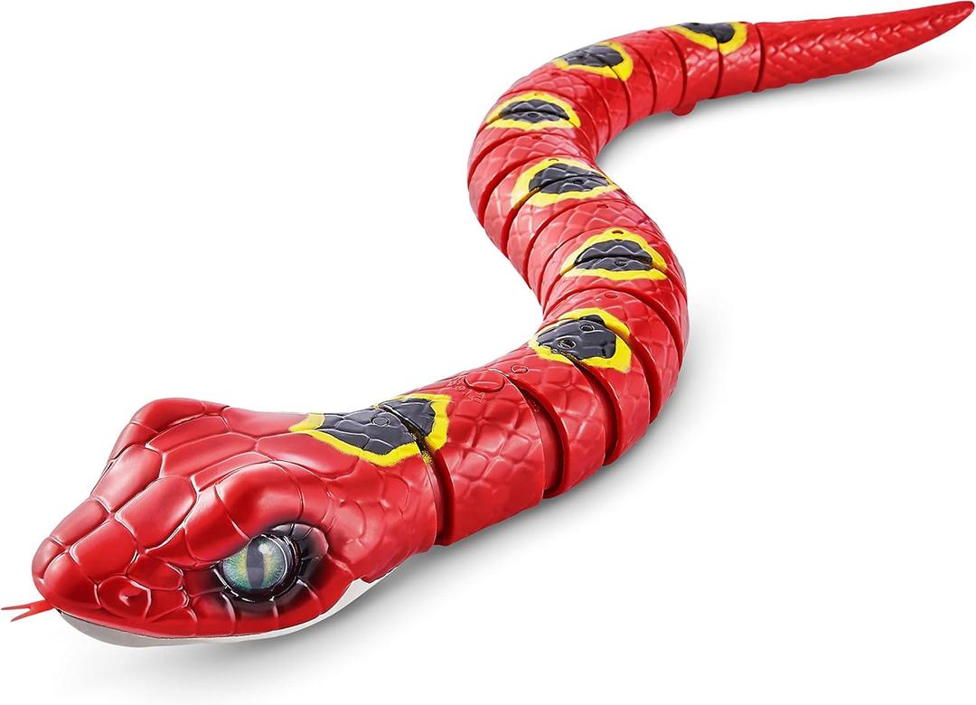 Robo Alive Slithering Snake Series 3 Red by ZURU Battery-Powered Robotic Light Up Reptile Toy That Moves (Red), Multi-Color, 7150A