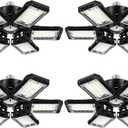 Aoretic LED Garage Lights 4 Pack -180W, 18000LM 6500K Led Shop Light with 6+1 Deformable Panels, Basement Barn Light Garage Ceiling Lights, E26/E27 for Garages, Warehouse, Shop