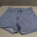onlypuff Women Denim Shorts Ripped Mid Waisted Jean Shorts with Pockets (Blue, S)