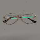 Aviator Reading Glasses for Men and Women Blue Light Blocking Lens Spring Temple (Gold)