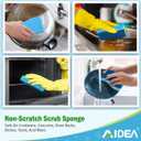 AIDEA Sponges Kitchen, Non-Scratch Scrub Sponge, 24Count, Sponges for Non-Stick Cookware, Kitchen Sponge for Dishes, Cleans Fast Without Scratching, Cleaning Power for Kitchen, Bathroom, Household