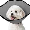 MIDOG Dog Cone Collar After Surgery, Soft Dog Cone Alternative to Stop Licking,Adjustable Elizabethan Recovery Cones for Small to Large Sized Dogs (Grey), Size XS