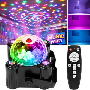 Disco Ball Party Lights Sound Activated Strobe DJ Stage Lighting for Indoor Room Outdoor Dance Floor Parties Birthday Rave Home Karaoke Halloween Christmas Wedding Show Bar Club Decorations (Black)