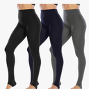 NORMOV Winter Warm Fleece Lined Leggings Women, Thick Thermal Velvet Tights S/M Pack of 3 (Black/Navy/Grey)