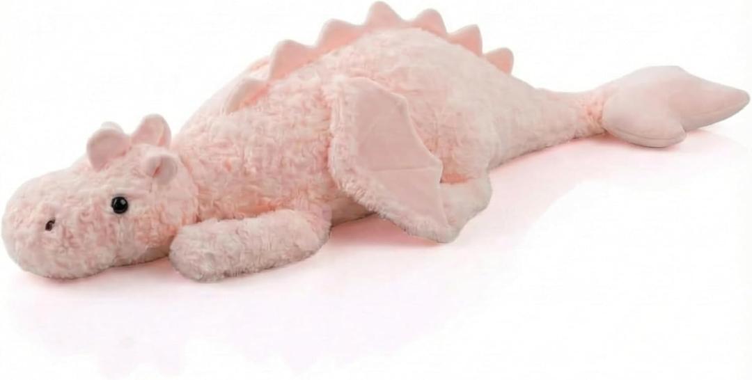 Weighted Stuffed Animal 5Lbs 35.4", Heavy Soft Dragon Plush Toy, Pink Weighted Dragon Stuffed Animal for Kids and Adults, for Comfort and Relaxation