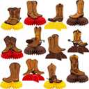 Western Cowboy Party Decorations, Wild West Honeycomb Centerpieces, Western Table Decor for Cowboy Western Theme Birthday Party Supplies