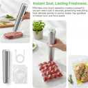 Handheld Vacuum Sealer, 304 Stainless Steel Food Saver Vacuum Sealer Machine with 10 Reusable Bags & Adapter, Cordless Rechargeable Compact Vacuum Sealer for Food, Keep Fresh & Reduce Waste