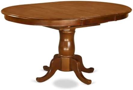 Amazon.com - Furnifact Oval Dining Table  Solid Wood Expandable Round Table for 6 with 18" Butterfly Leaf, Classic Pedestal Base for Kitchen and Dining Spaces - Tables
