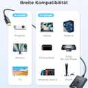 HDMI Switch 2 in 1 Out 4K@60Hz, WARRKY [3.3ft Fixed Braided HDMI Cable, Aluminum Case, HDCP 2.2] Bidirectional 2x1 Switcher (Not Splitter) Compatible for PS5/4, Nintendo Switch, FireStick Black