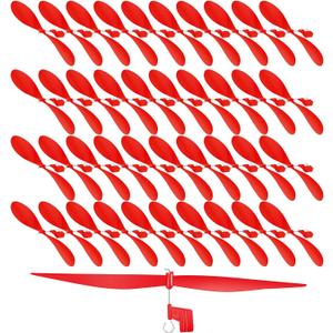 Libima 40 Pcs Plastic Propeller for STEM Activities Fold Resistant Propeller Blades with Rubber Band Hooks for Airplanes and Helicopters from Research Institution, 7.1 Inches(Red)