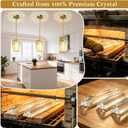 3 Pack Crystal Pendant Lights Kitchen Island - Modern Gold Pendant Light Mini Adjustable Hanging Pendant Lights for Kitchen Island Dining Room Foyer Hallway