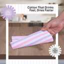 Fiesta Stripe 100% Cotton Dish Towels Set of 5, Large 18x26 Inch, Quick Dry, Absorbent & Reusable for Cleaning, Cooking, Kitchen Decor, Machine Washable, Rose Pink & Lavender