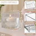 CONNOO 9 Pack Square Glass Vase 4" x 4" x 4", Clear Bulk Flower Vases for Centerpieces, Square Glass Cube Vase Floating Candle Holders for Wedding Party Home Decor