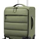 LUGGEX Softside Underseat Carry On Luggage with Spinner Wheels, Green | Personal Item Luggage, Lightweight Soft-Sided Suitcase, Spinner Wheels, 2-Day Travel Bag, UDS, UX-Pro, 18 Inch