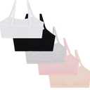 Girls' Lined Training Bra Cotton Cami Adjustable Straps for 9-14 Years (Black, Grey, White, Pink, Flesh Color, Pack of 5)