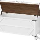HOOBRO 43.3" Storage Bench, Toy Box with Safety Hinges, Toy Chest Storage, Wooden Storage Bench for Bedroom, Living Room, White and Walnut WH611CW01