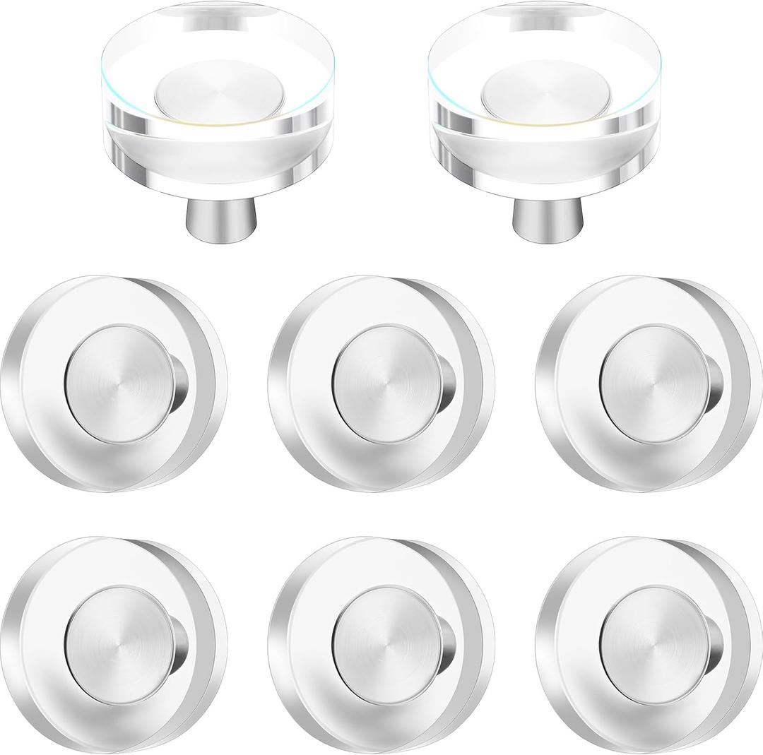 Glass Cabinet Knobs Crystal Cabinet Pulls Gold Cabinet Handle Brass Drawer Pull for Dresser Furniture Kitchen Cupboard Hardware, (8 Pieces, Crystal Style)