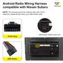 Aftermarket Radio Wiring Adapter Compatible with Nissan 2007-2013/Subaru 2008-2013, 16Pin Android Car Stereo Harness with Antenna Adapter Reverse, Fits for Altima Rogue Sentra Subaru Forester