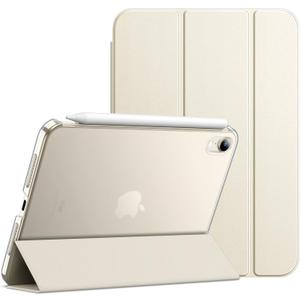 JETech Case for iPad mini (A17 Pro, 2024 Model, 7th Generation) / mini 6 (2021 Model, 6th Generation), Slim Stand Hard Back Shell Smart Cover with Auto Wake/Sleep (Starlight)