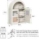 Rustown Arched Bathroom Wall Cabinet with 2 Glass & Rattan Doors, Large