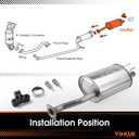 409Stainless Steel Rear Exhaust Muffler Compatible with 2006-2011 Honda Civic 1.8L & Hybrid 1.3L Sedan, Includes Gasket & Insulator (OEM P/N: 18307-SNA-A01) Mild Sound Level (VK-HC01-54668)