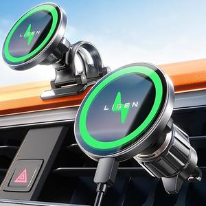 LISEN 15W Wireless Magsafe Car Charger, [20 x Strong Magnets] Mobile Car Magsafe Holder for Ventilation & Dashboard, Magsafe Car Accessories for iPhone 16e 16 Pro Max 15 14 13 12