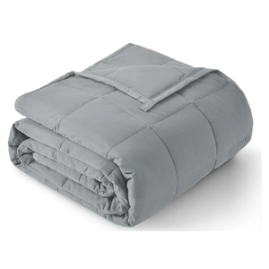 Topblan Weighted Blanket for Adults 12lbs, Soft Cooling Breathable Weighted Throw for Sleeping, Washable Heavy Blanket with Glass Beads for Winter, Sofa Bed, 48"x72" Twin Size, Grey