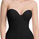 Decorus Seamless Strapless Shapewear Bodysuit - Tummy Control Sculpt Body Shaper : Cupped with Removable Straps (X-Large, Black)