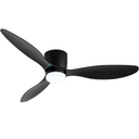 GESUM 42" Flush Mount Ceiling Fan with Light 3 Colors, 6 Speeds, Timing,Black Ceiling Fan with Remote Control 3 Blades for Kitchen Bedroom Dining Room (Black)