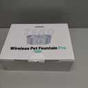 uahpet Wireless Cat Water Fountain Stainless Steel Pro, External Pump Battery Operated Pet Waterer, Dog Drinking Dispenser with Water Level Window, 67oz