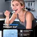CyberChill Nugget Ice Maker Countertop 44lbs Per Day Pebble Sonic Ice Makers Machine Chewable Pellet Ice with Self-Cleaning Removable Water Tank See Through Window for Home/Kitchen/Office